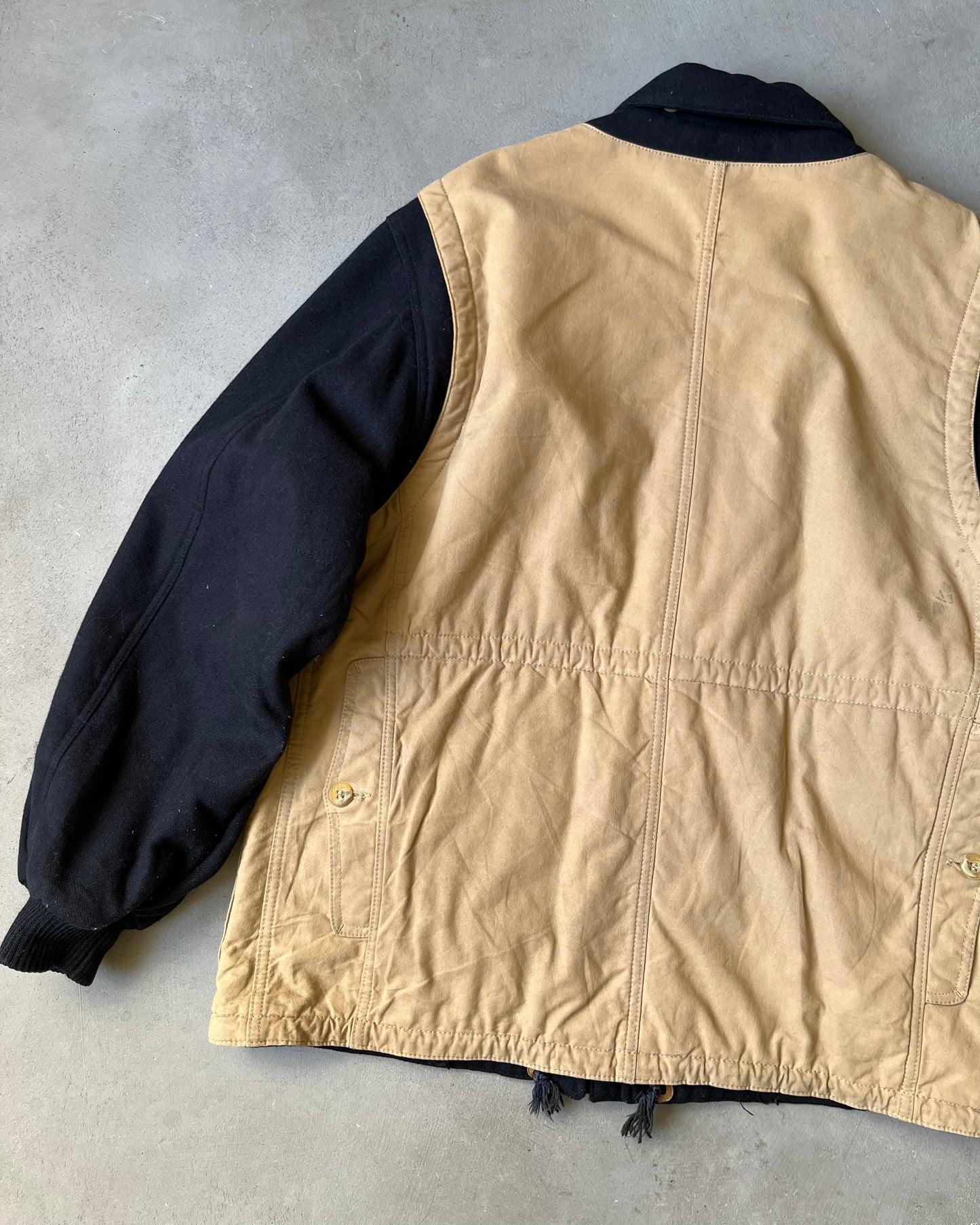 1980s - Navy/Beige Façonnable Wool Jacket - XL