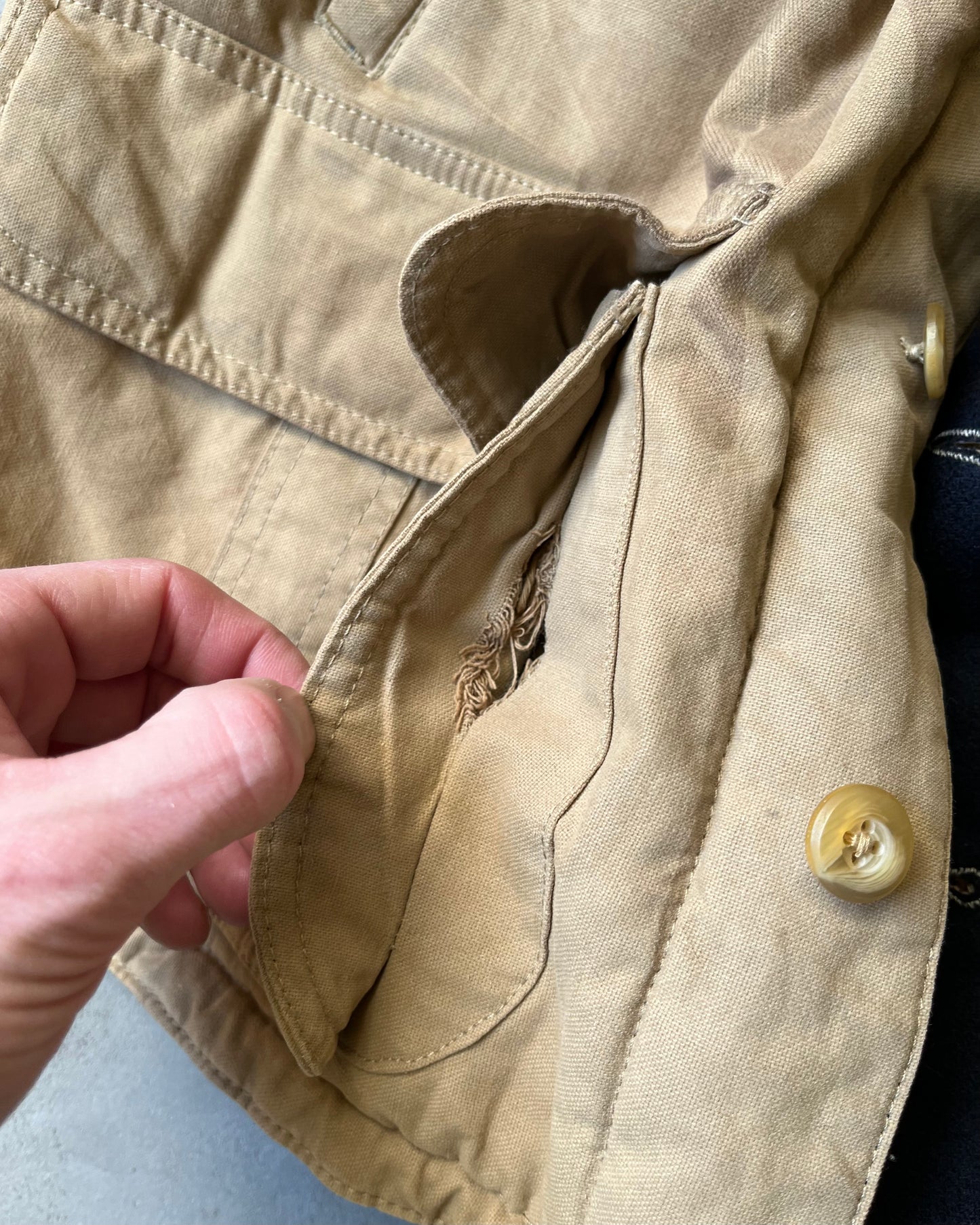 1980s - Navy/Beige Façonnable Wool Jacket - XL