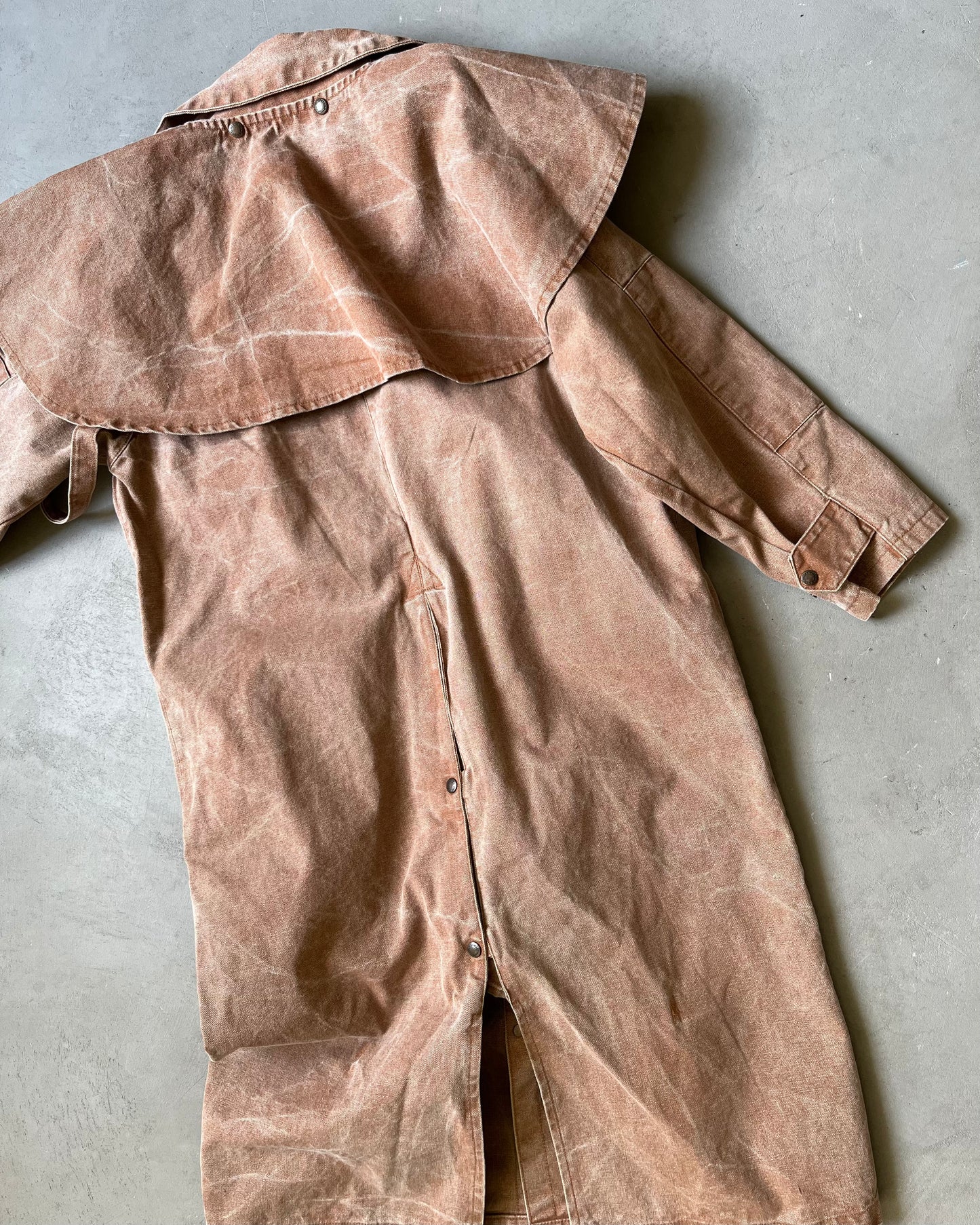 Années 90 - Manteau de poussière marron clair style brousse australienne - S