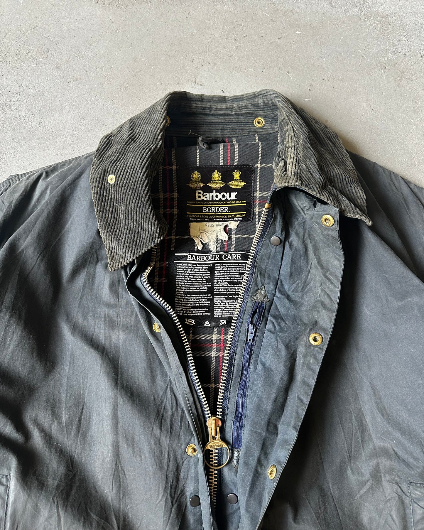 1990s - Dark Navy Barbour Border Jacket - 52