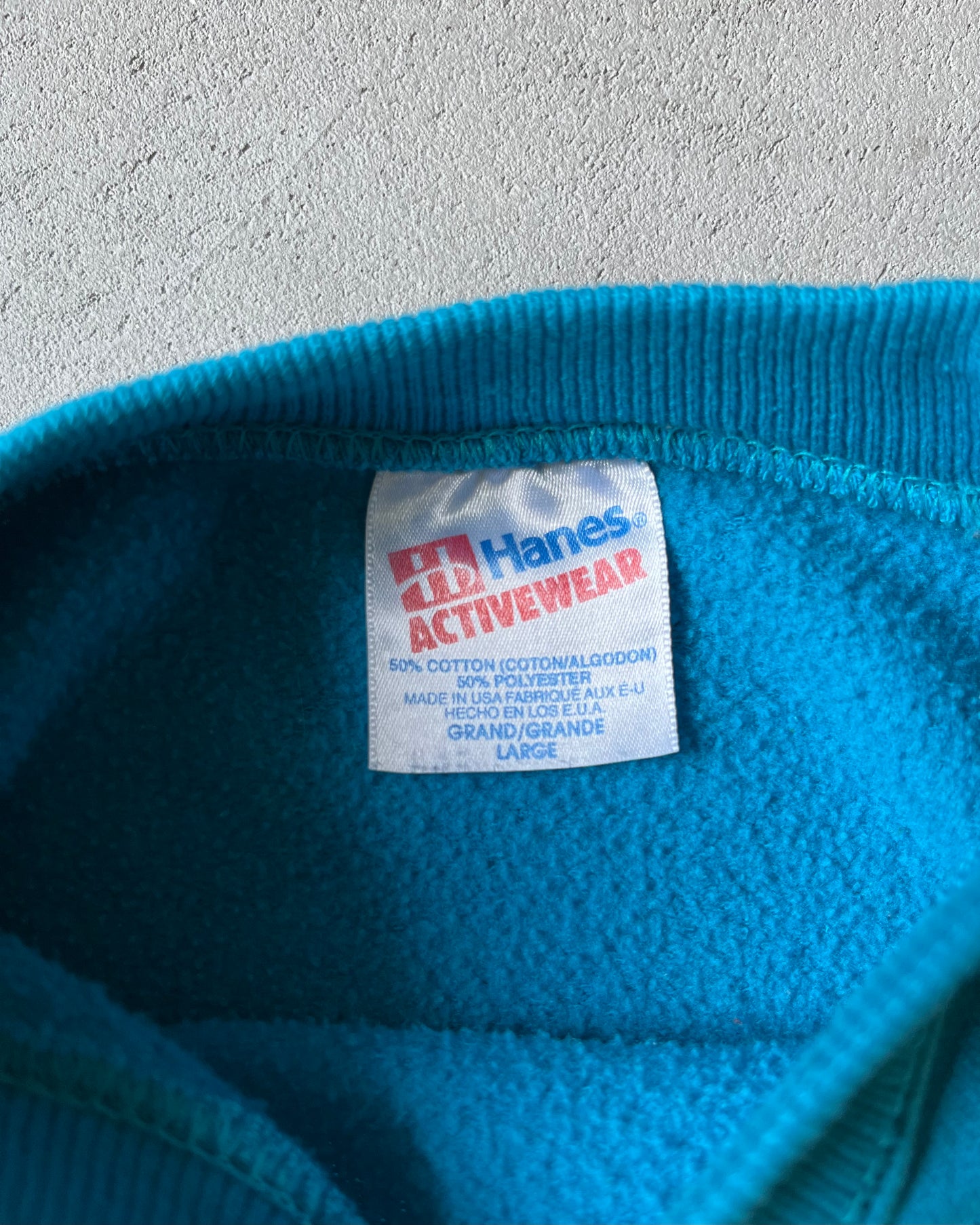 Années 90 - Sweat col rond "Teal Girls Rule" - T. M