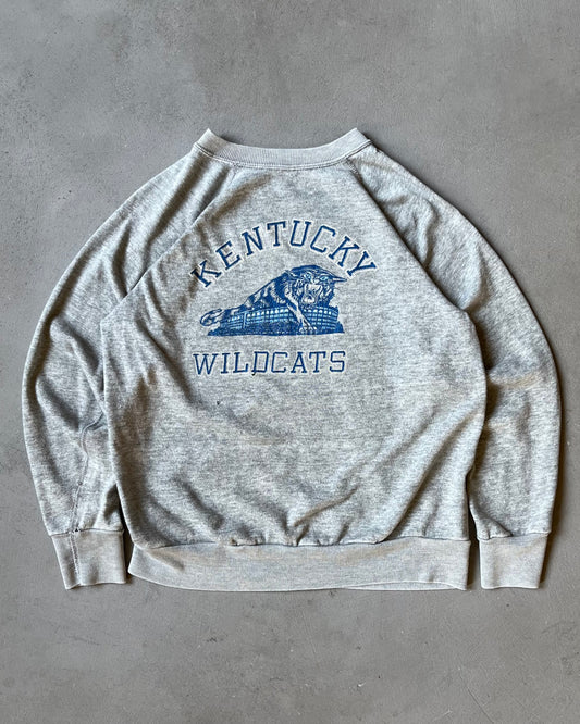 1980s - Distressed Grey Kentucky Wildcats Light Crewneck - XS