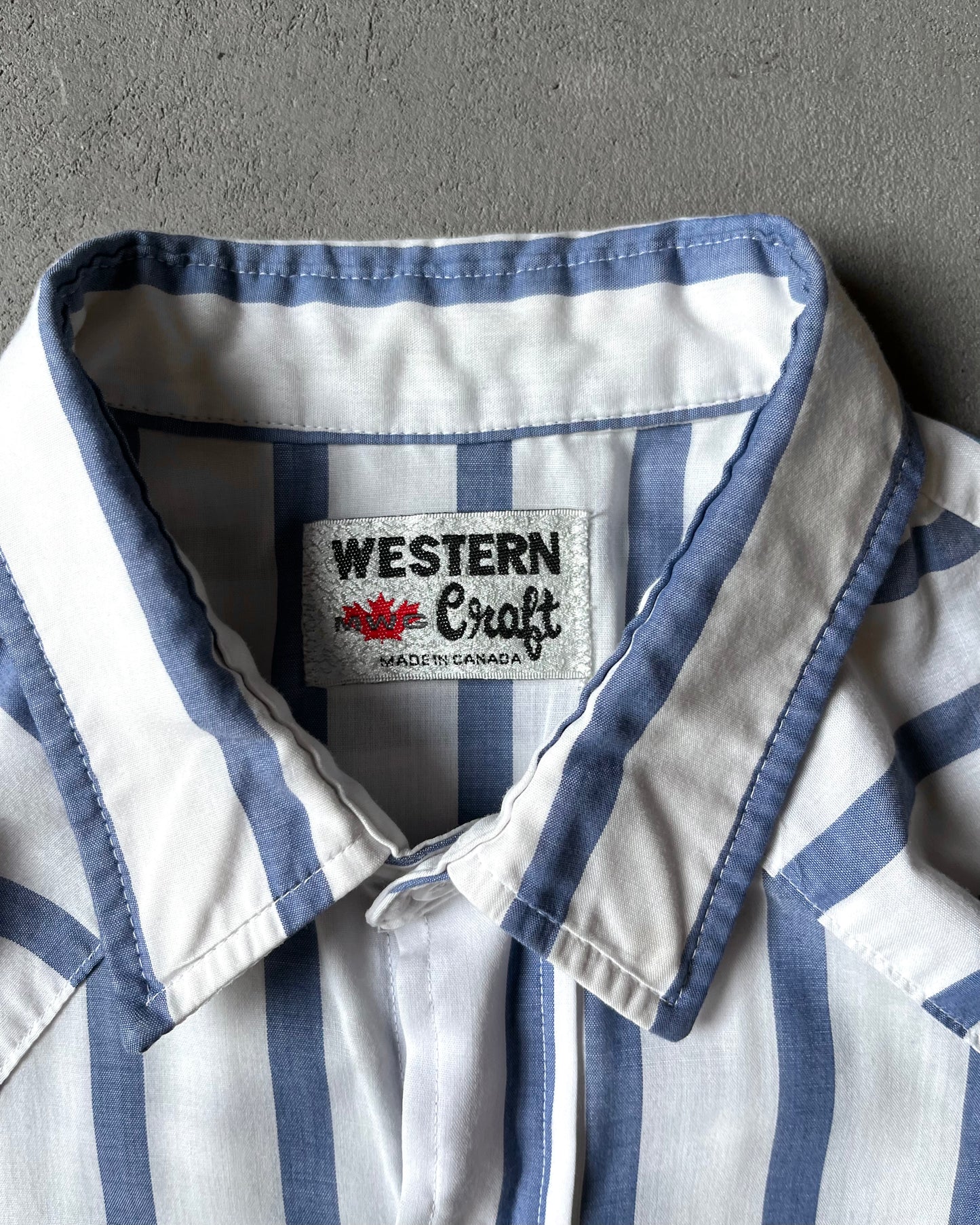 Années 90 - Chemise Western Rayée Blanc/Bleu - XL