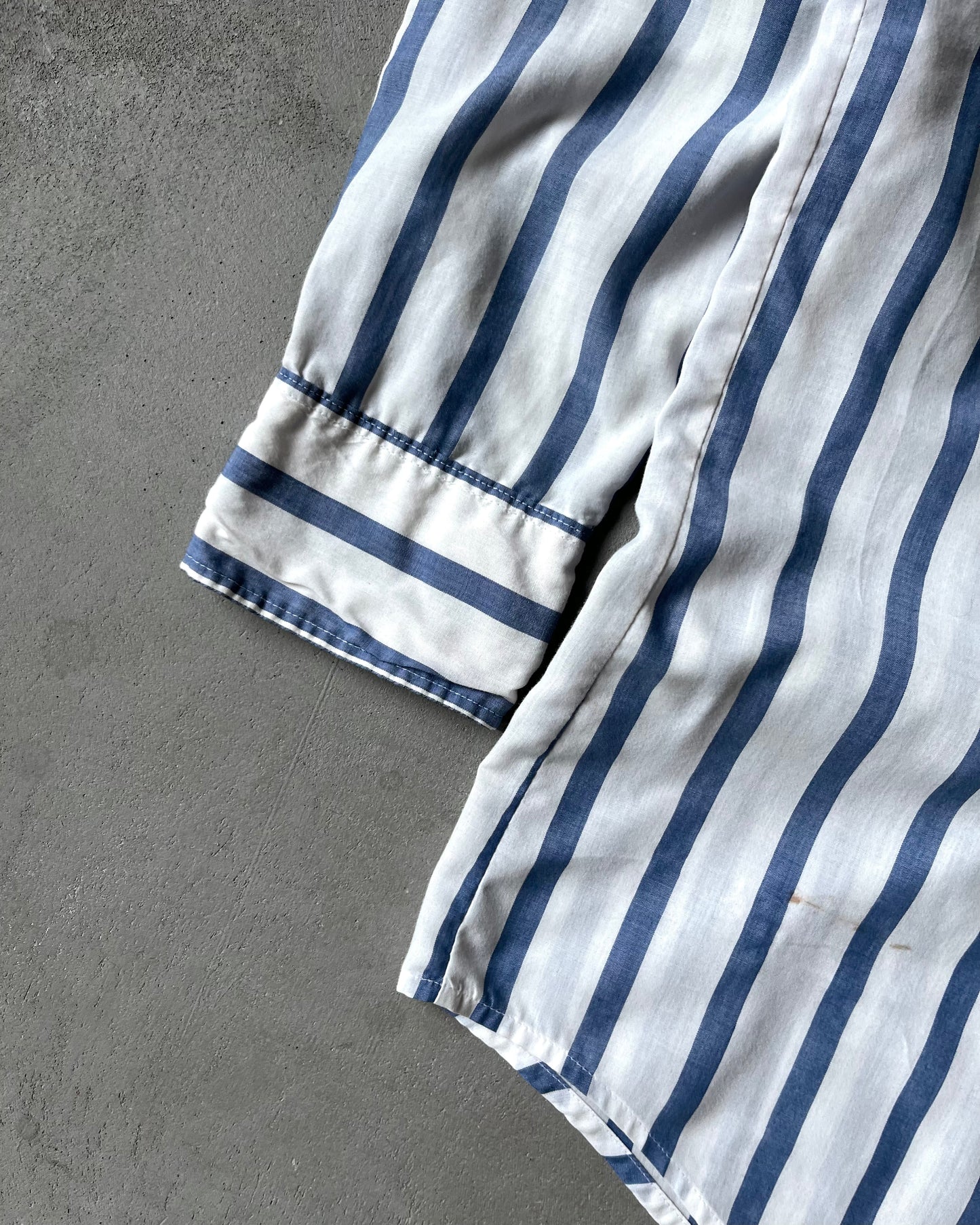 Années 90 - Chemise Western Rayée Blanc/Bleu - XL