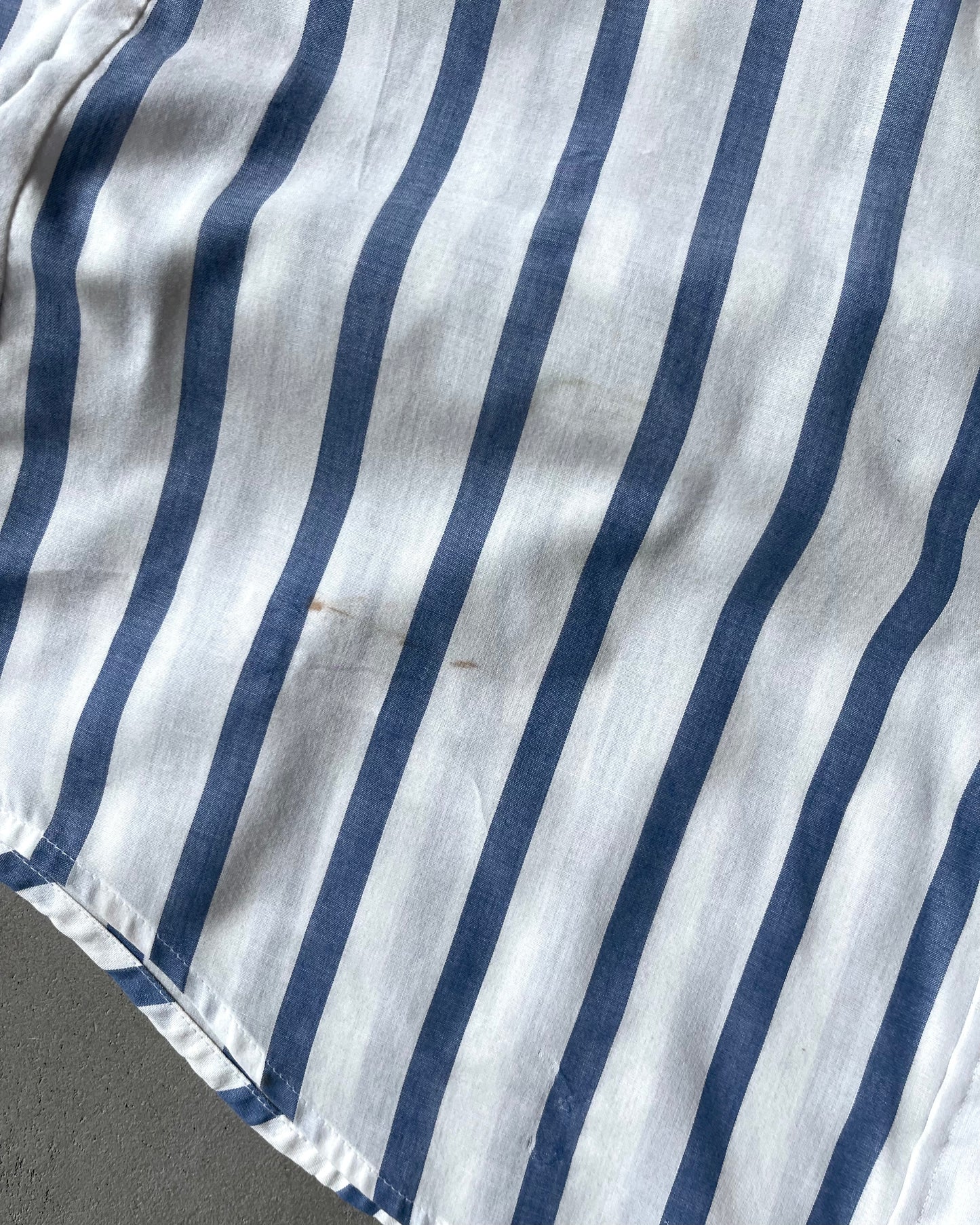 Années 90 - Chemise Western Rayée Blanc/Bleu - XL
