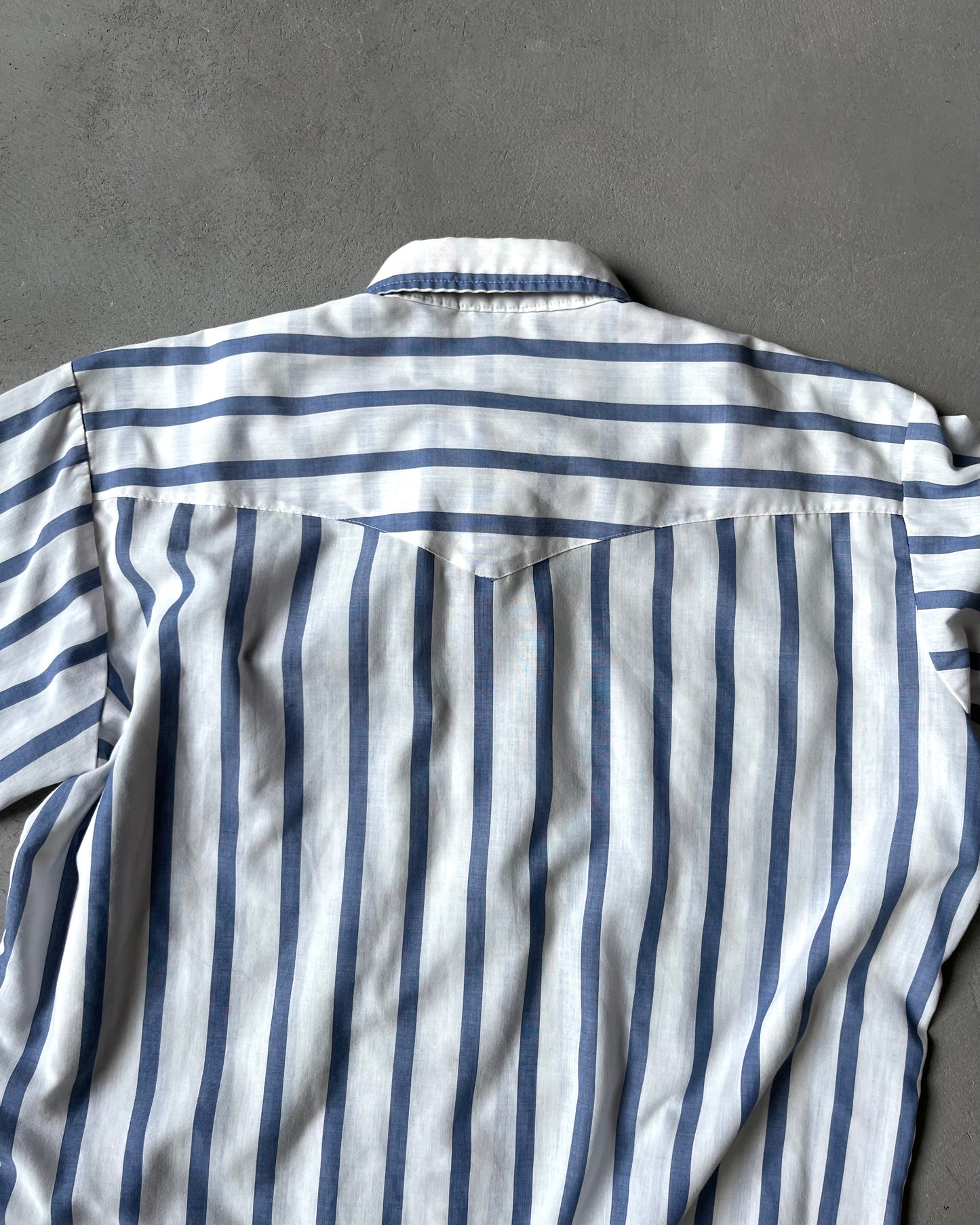 Années 90 - Chemise Western Rayée Blanc/Bleu - XL
