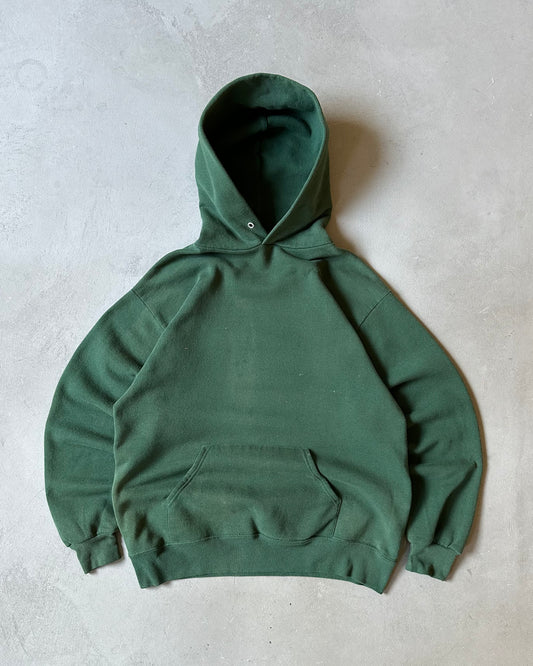 1990s - Forest Green Blank Hoodie - M/L
