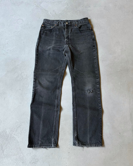 1990s - Distressed Black 505 Levi's Jeans - 32x31