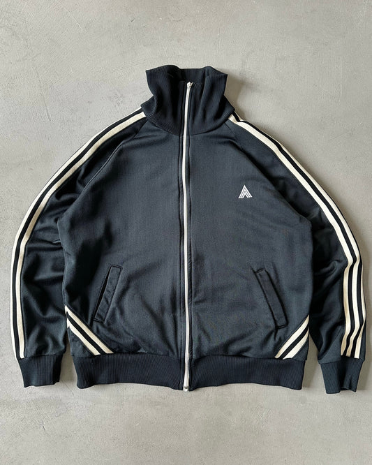 1980s - Black/White Swimming Track Zip Up - M