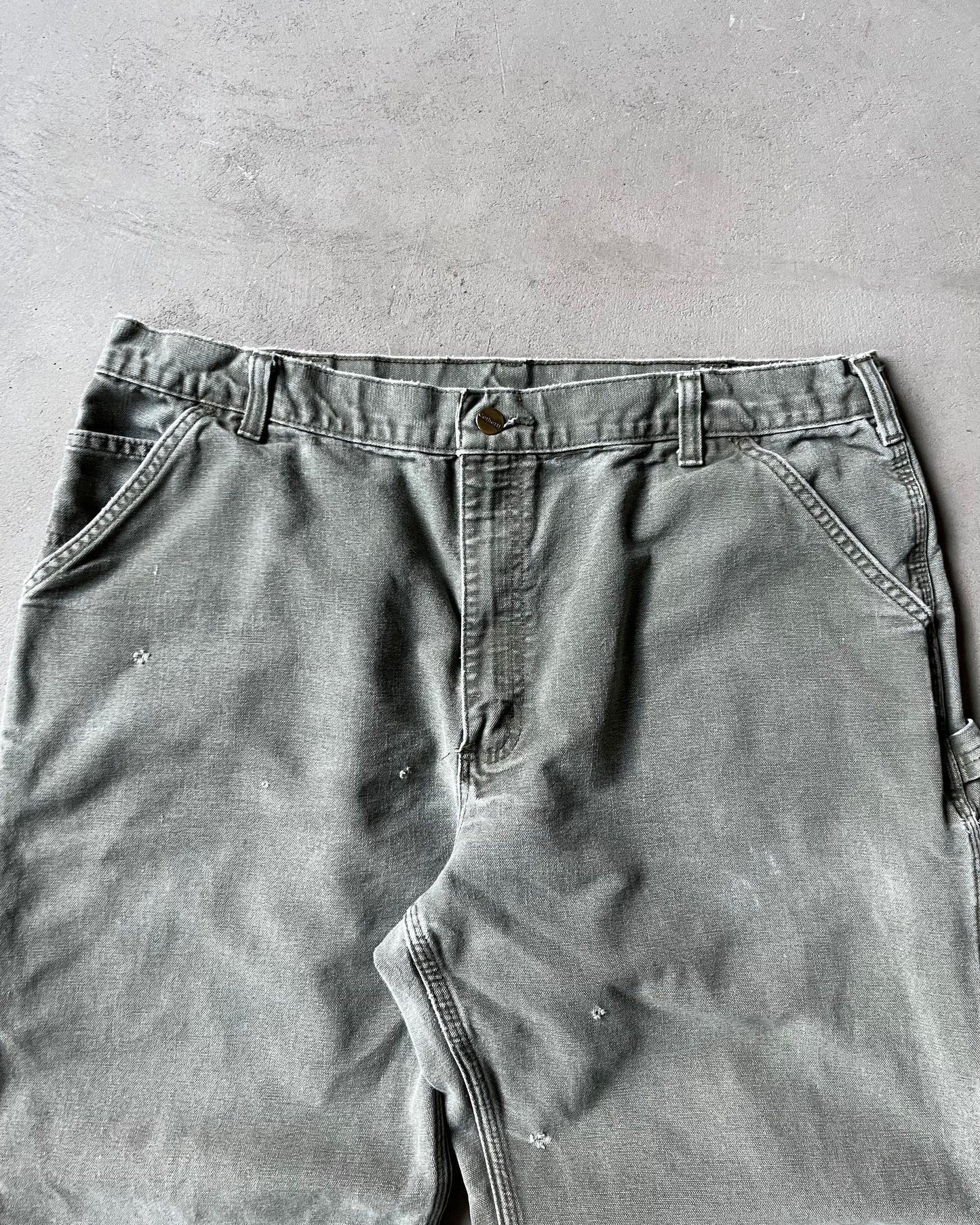 2000s - Distressed Green Carhartt Work Pants - 38x28