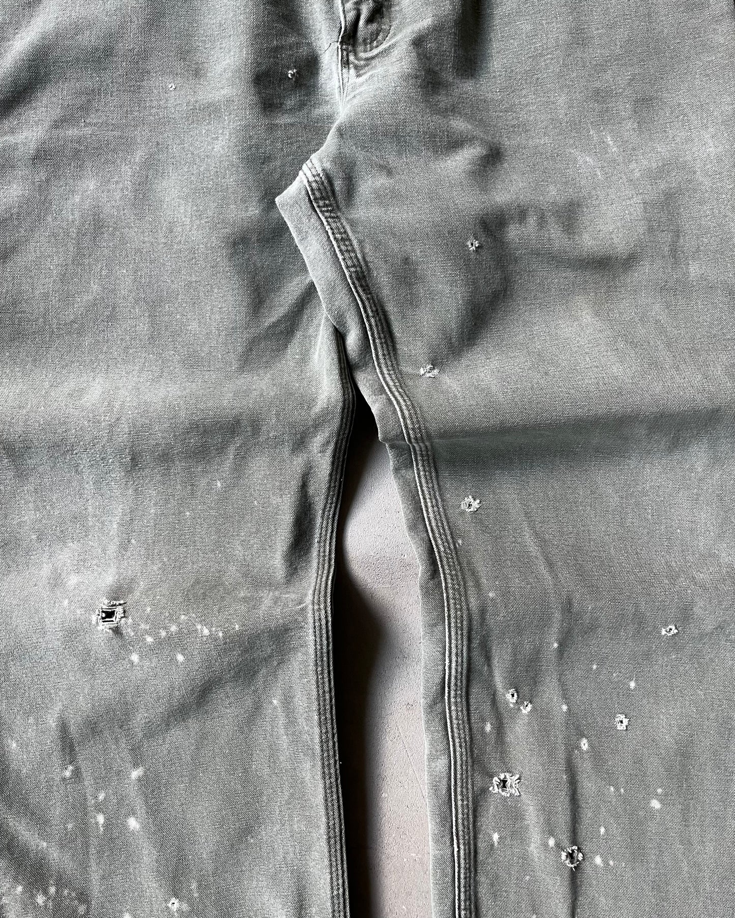 2000s - Distressed Green Carhartt Work Pants - 38x28