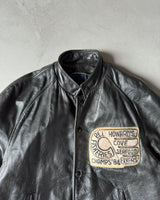 1980s - Black Howard's Cove Letterman Jacket - S/M