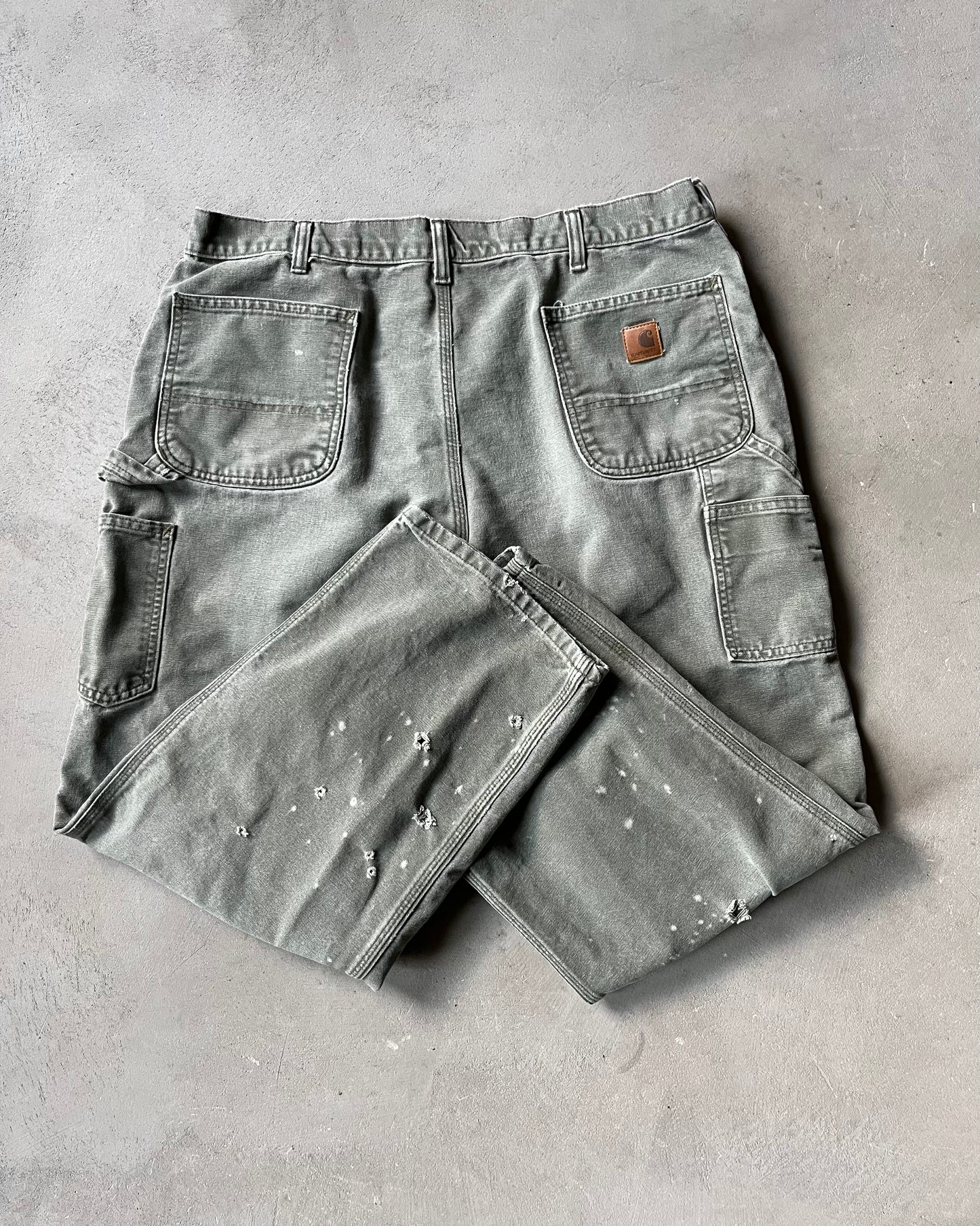 2000s - Distressed Green Carhartt Work Pants - 38x28