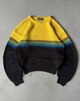 1980s - Black/Yellow Sears Cotton Sweater - M/L