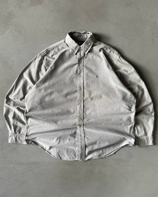 1990s - Distressed Grey Ralph Lauren Button Up - L