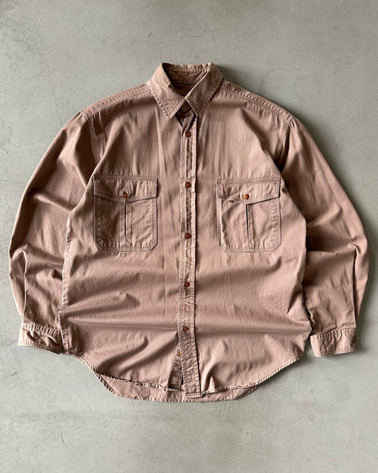 1990s - Light Brown Sears Button Up - S