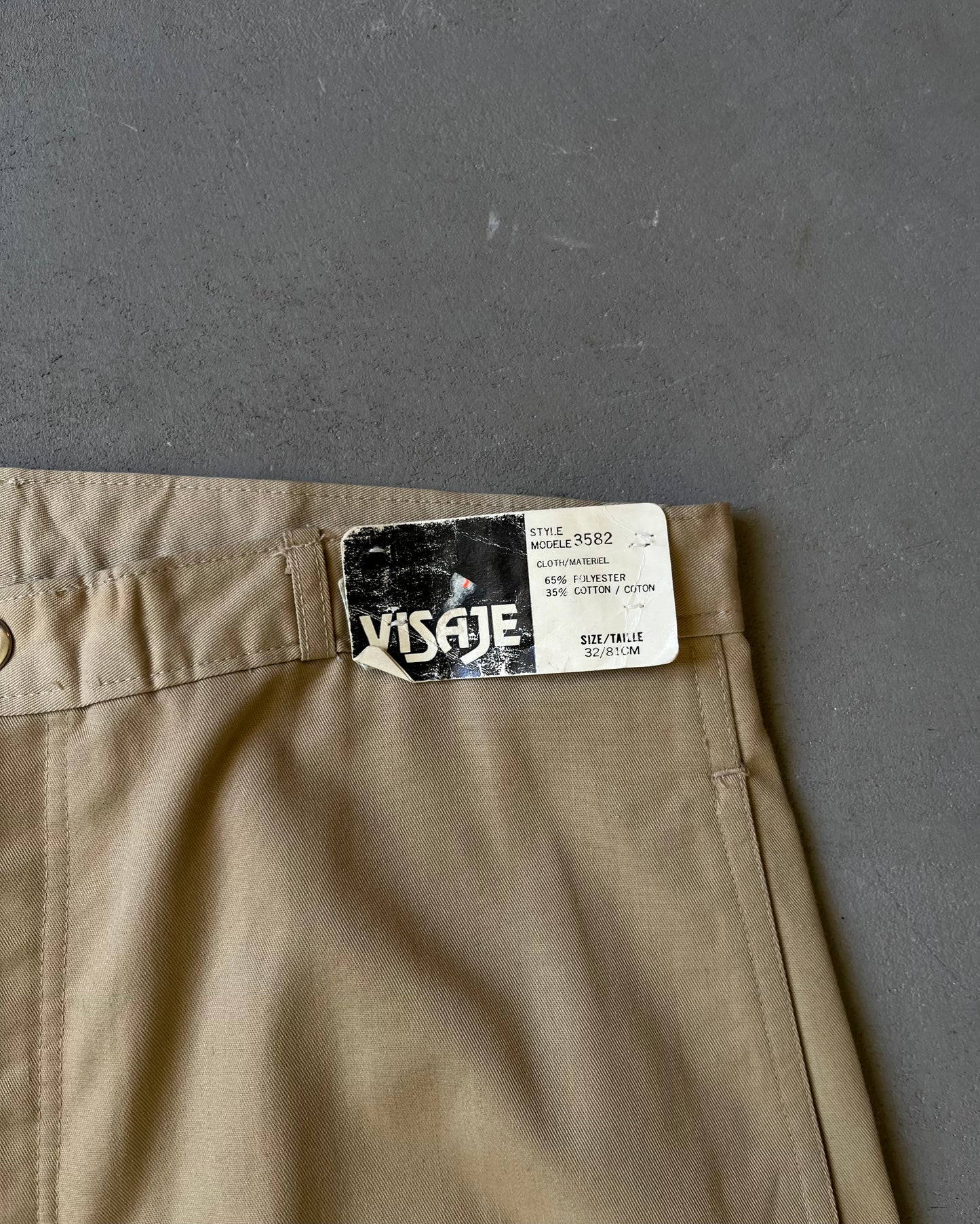 Années 1980 - Pantalon en sergé DSWT Beige Visaje - 30x35