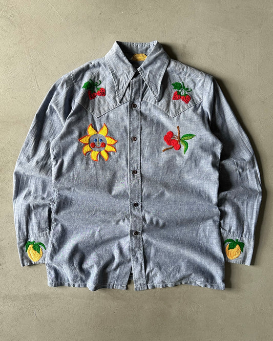 1970s - Chambray "Seasons" Button Up - M