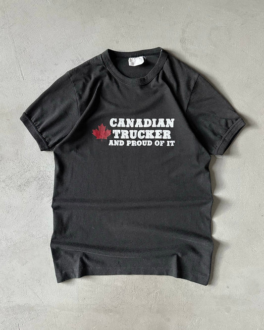 1980s - Black Canadian Trucker Ringer T-Shirt - S