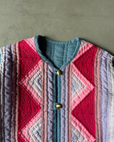 1980s - Lilac Handmade Quilted Jacket - M/L