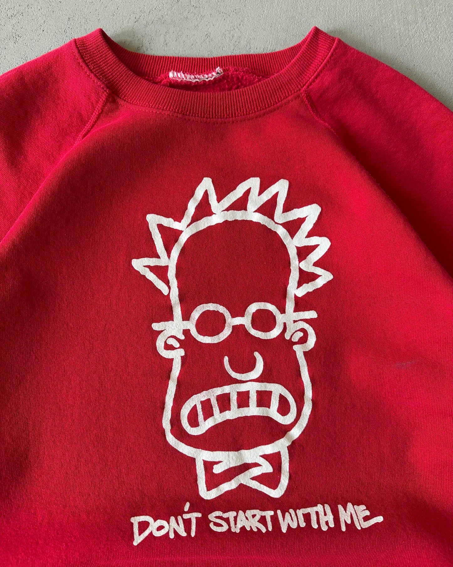 1990s - Red "Don't Start With Me" Crewneck - M