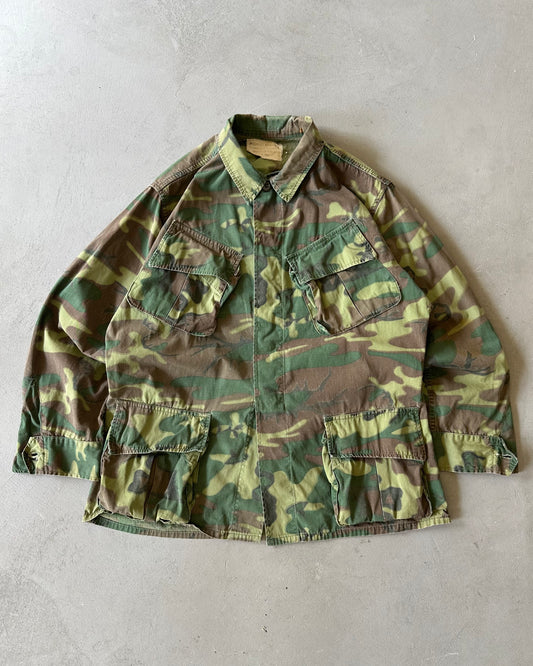 1970s - Camo Military Jungle Over Shirt - M