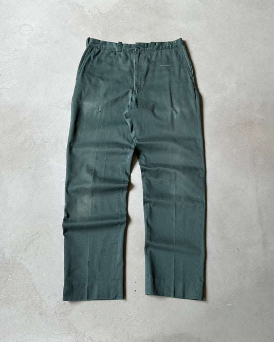1970s - Distressed Green LEE Chetopa Twill Pants - 32x30