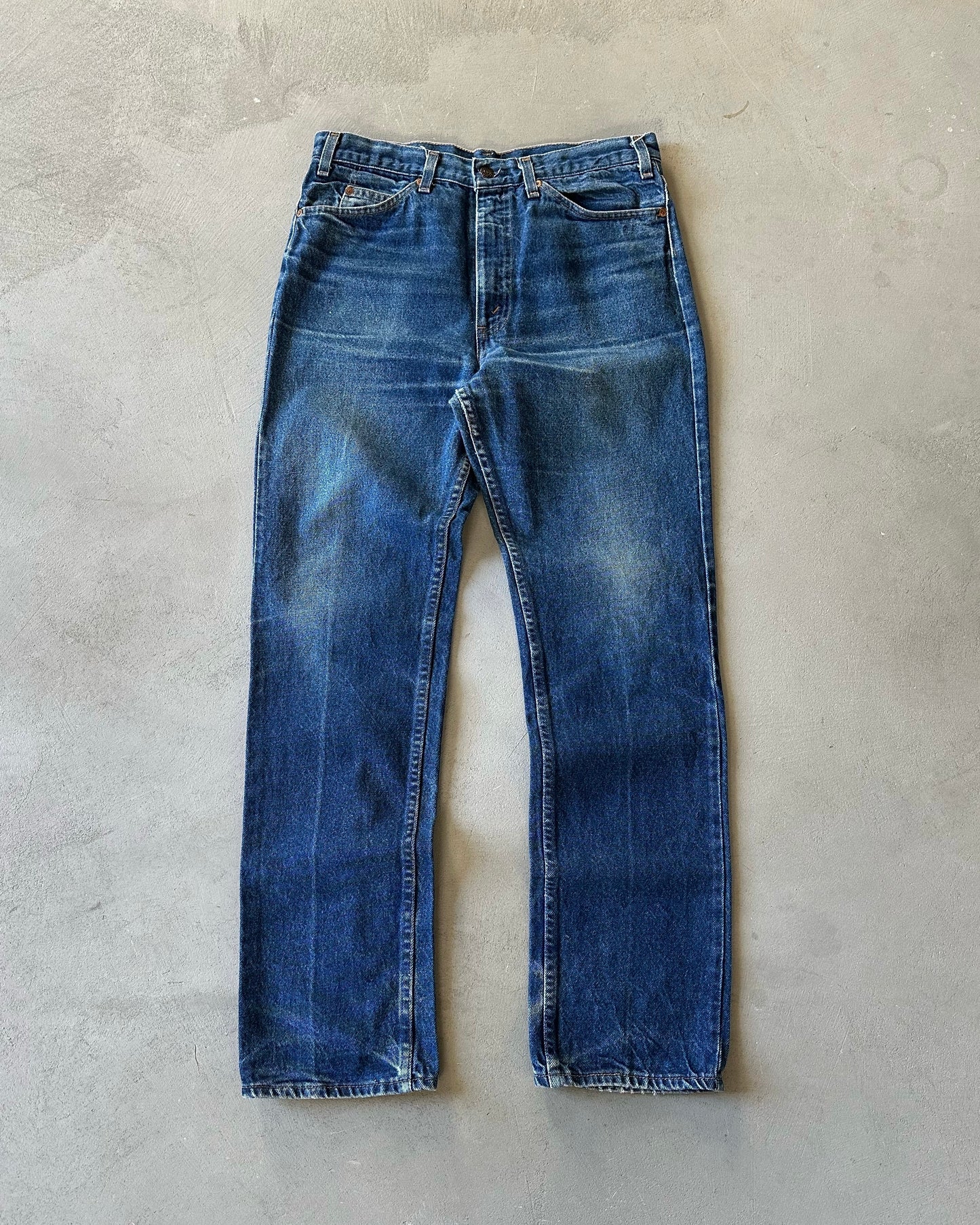 1970s - Faded Plain Pockets Straight Leg Jeans - 32x31