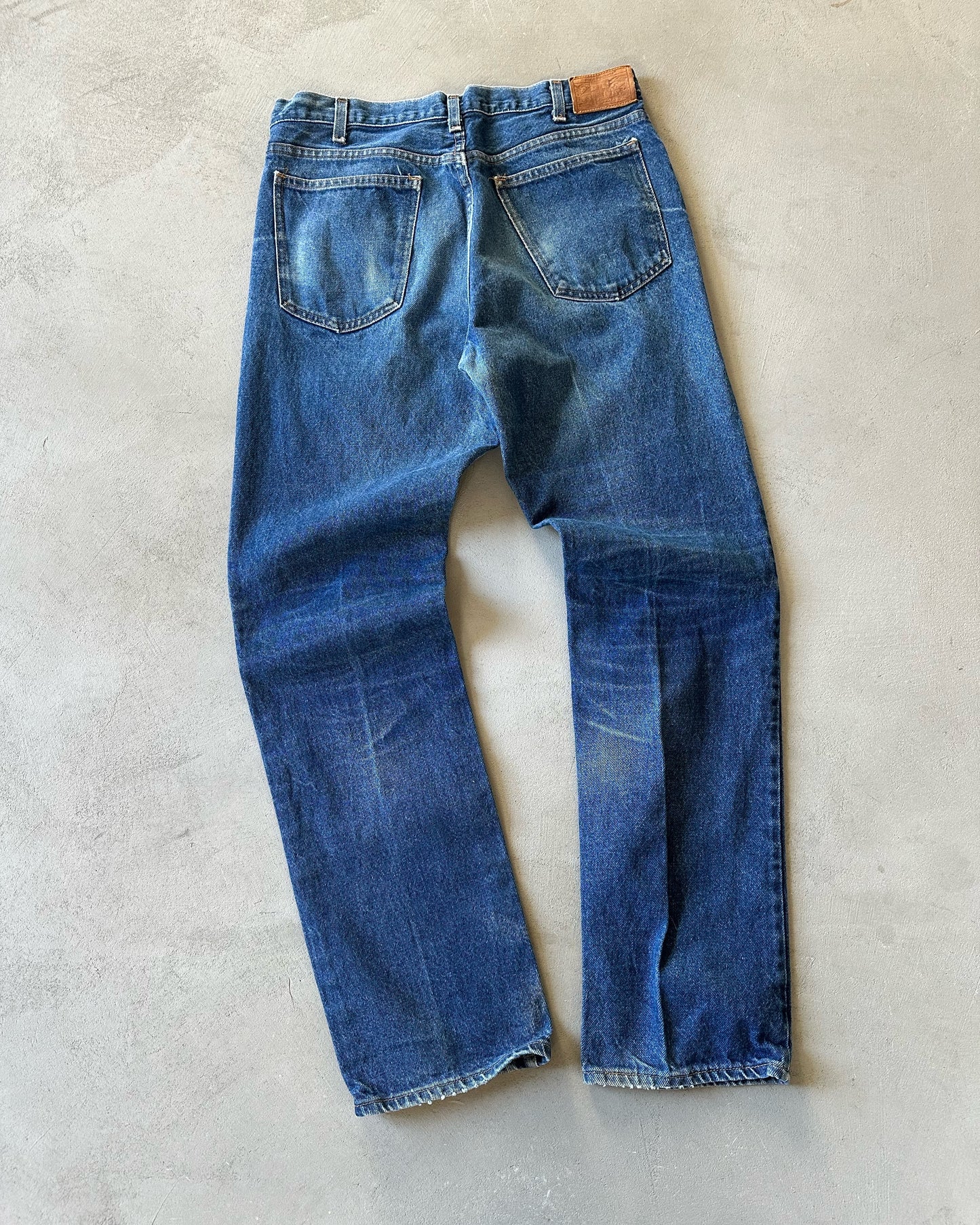 1970s - Faded Plain Pockets Straight Leg Jeans - 32x31