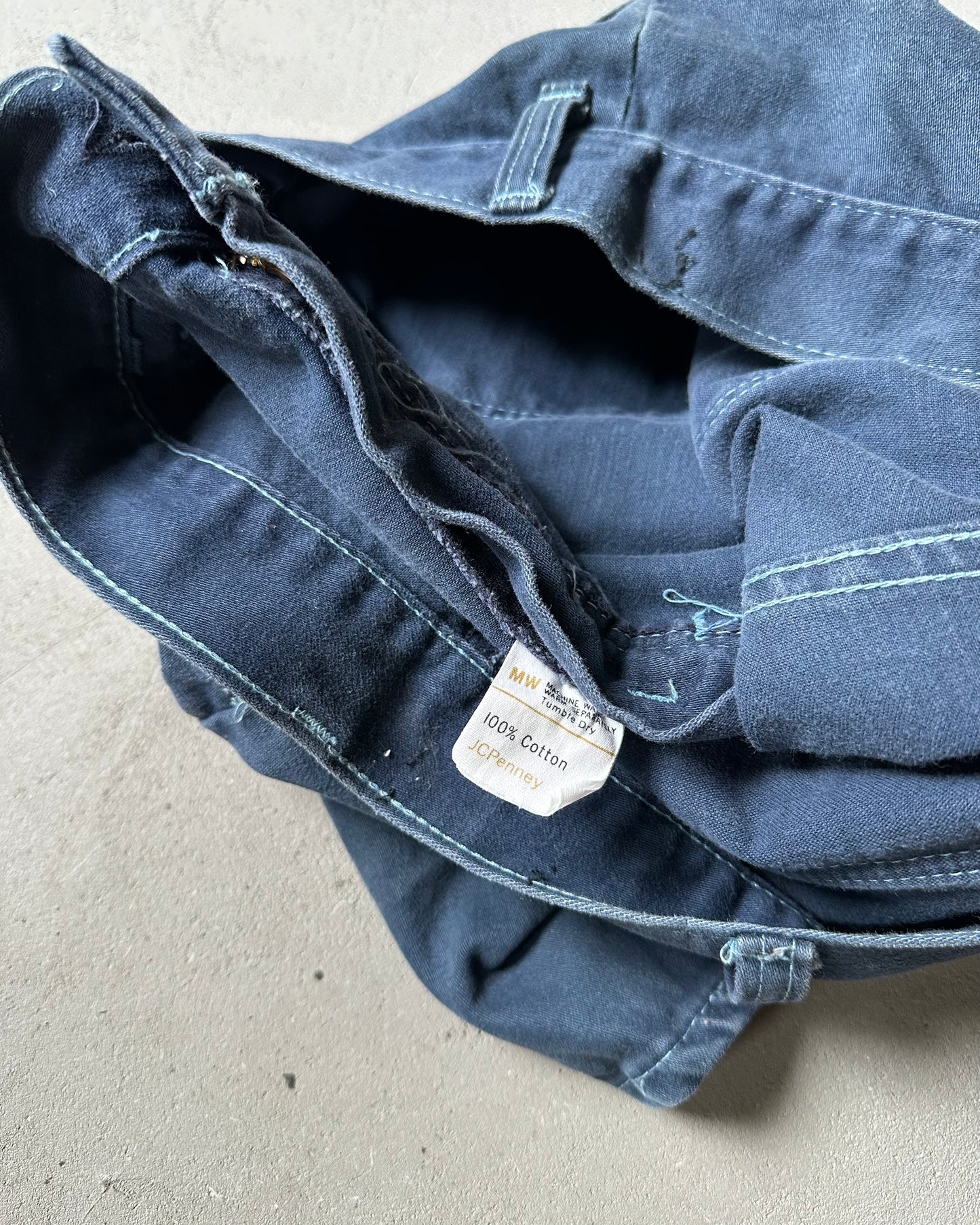 1970s - Navy JC Penney Bush Moleskin Shorts - 35