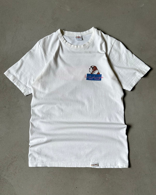 1980s - Distressed White "Surf Team" T-Shirt - S