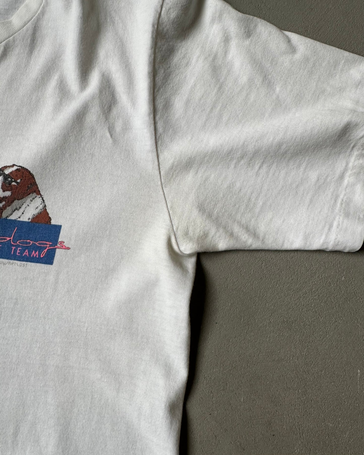 1980s - Distressed White "Surf Team" T-Shirt - S