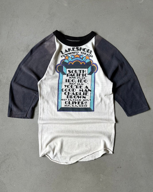 1970s - Faded Blue/Cream Charlie Brown Baseball Shirt - XS
