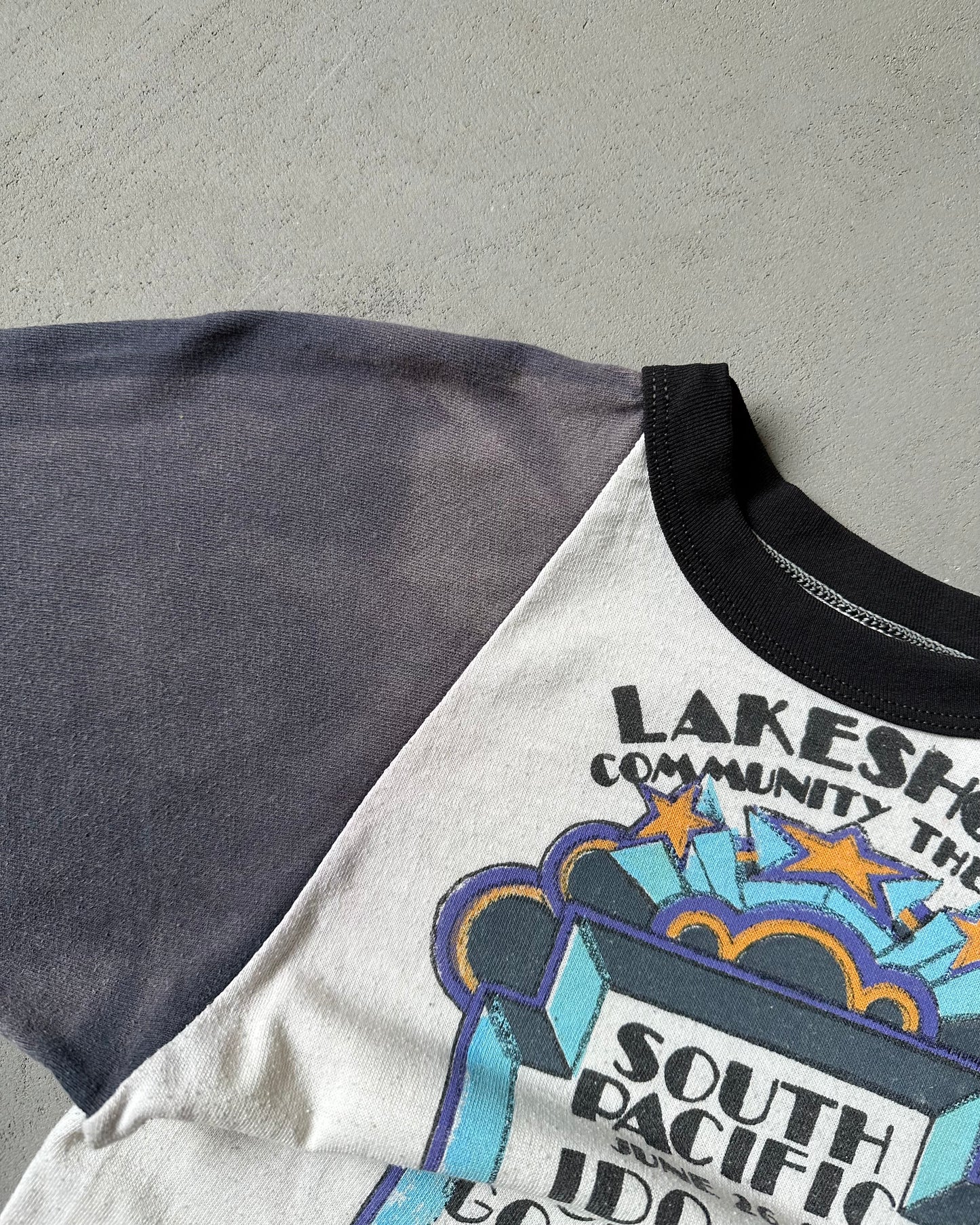 1970s - Faded Blue/Cream Charlie Brown Baseball Shirt - XS