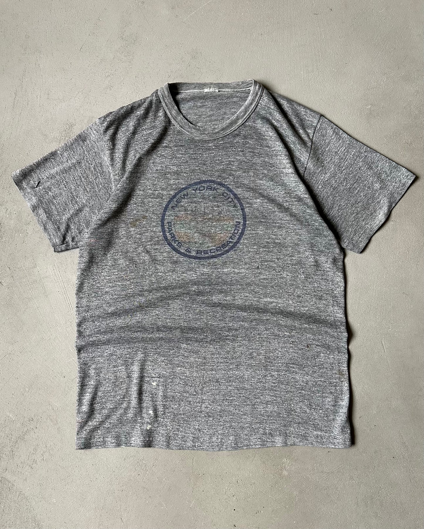 1970s - Distressed Grey NYC Parks T-Shirt - M
