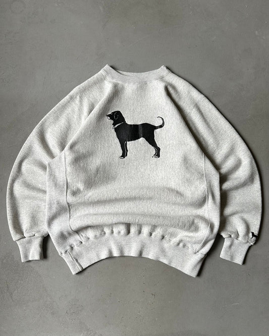 1990s - Grey Black Dog Heavyweight Crewneck - XL/XXL