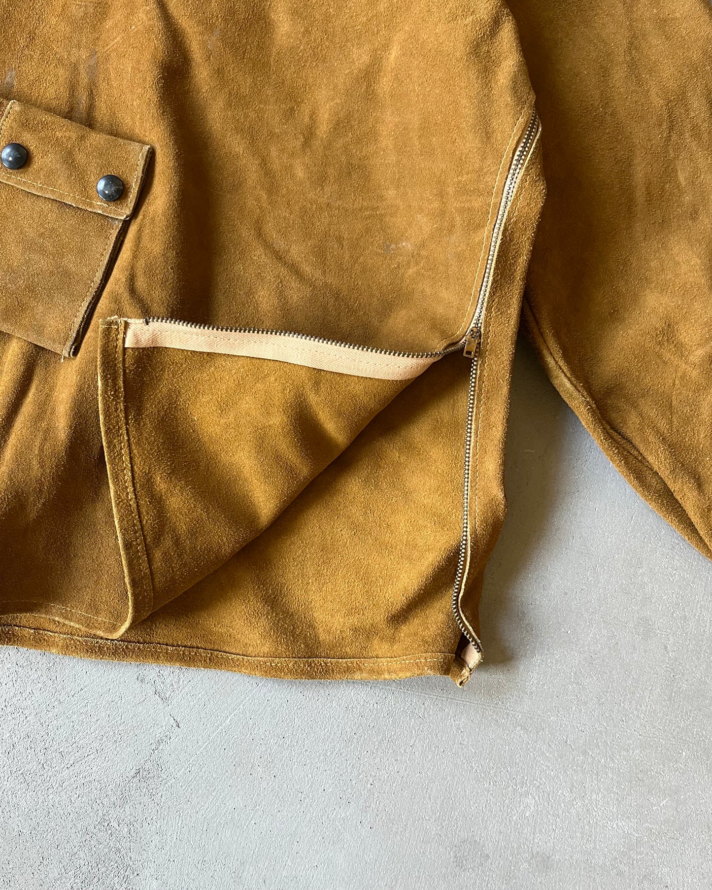 1960s - Tan Suede Western Overshirt - M/L