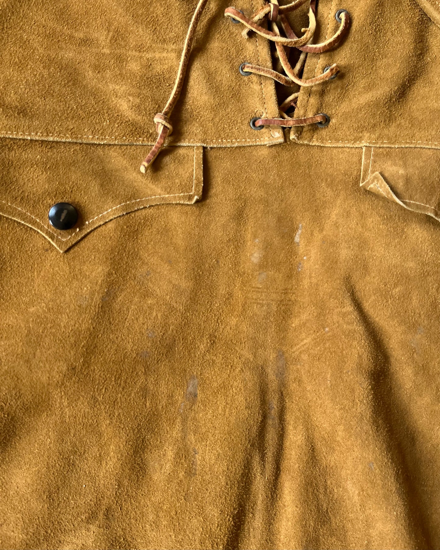 1960s - Tan Suede Western Overshirt - M/L