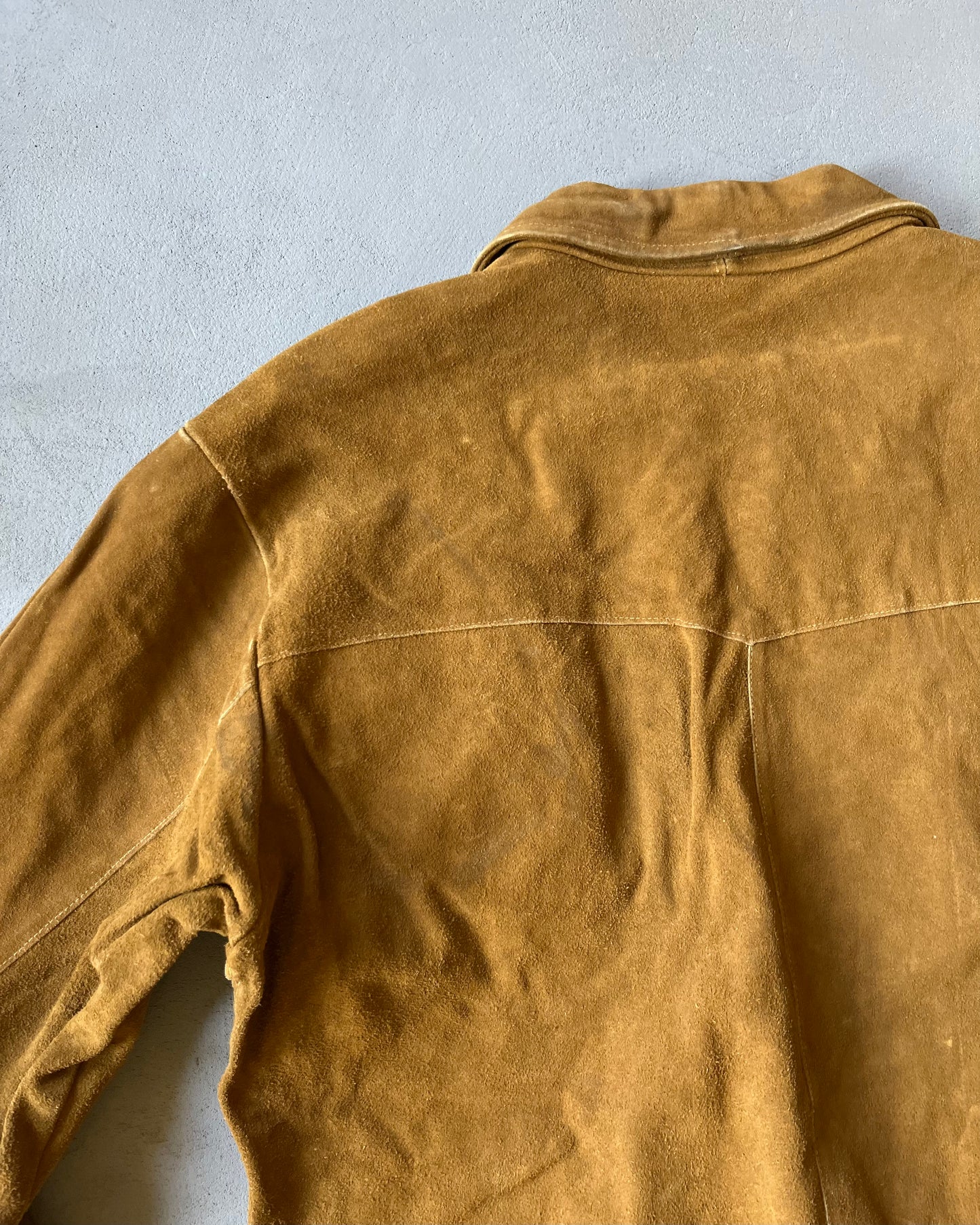 1960s - Tan Suede Western Overshirt - M/L