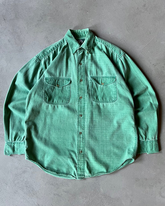 1990s - Overdyed Green Shirt - M