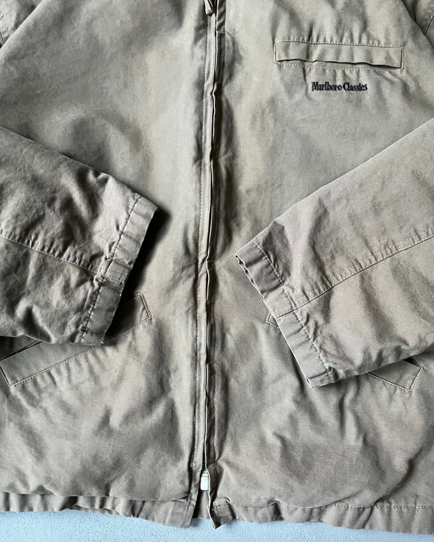 Années 90 - Veste de travail Marlboro marron chiné - XL