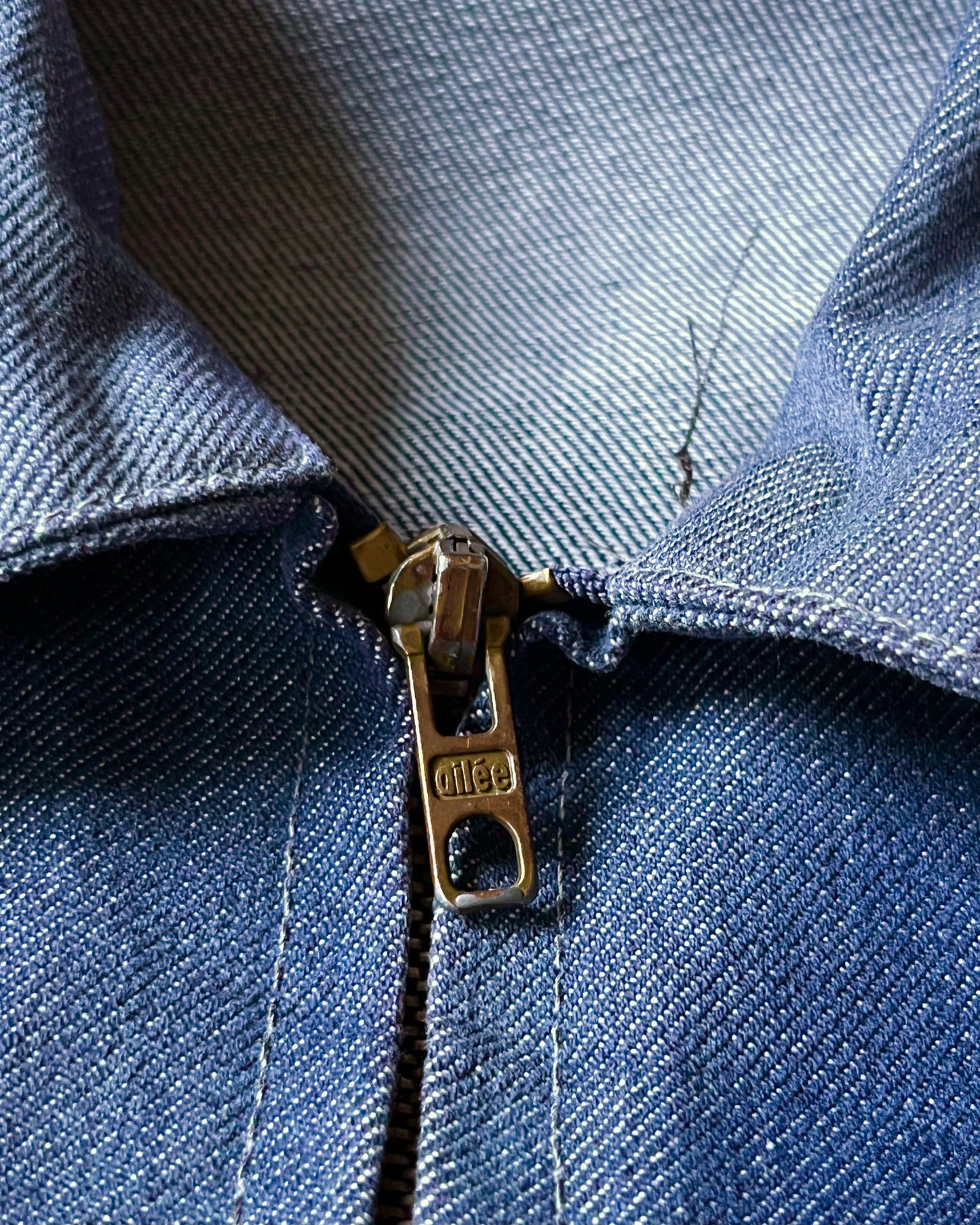 Années 1980 - Blouson en jean bleu français - M