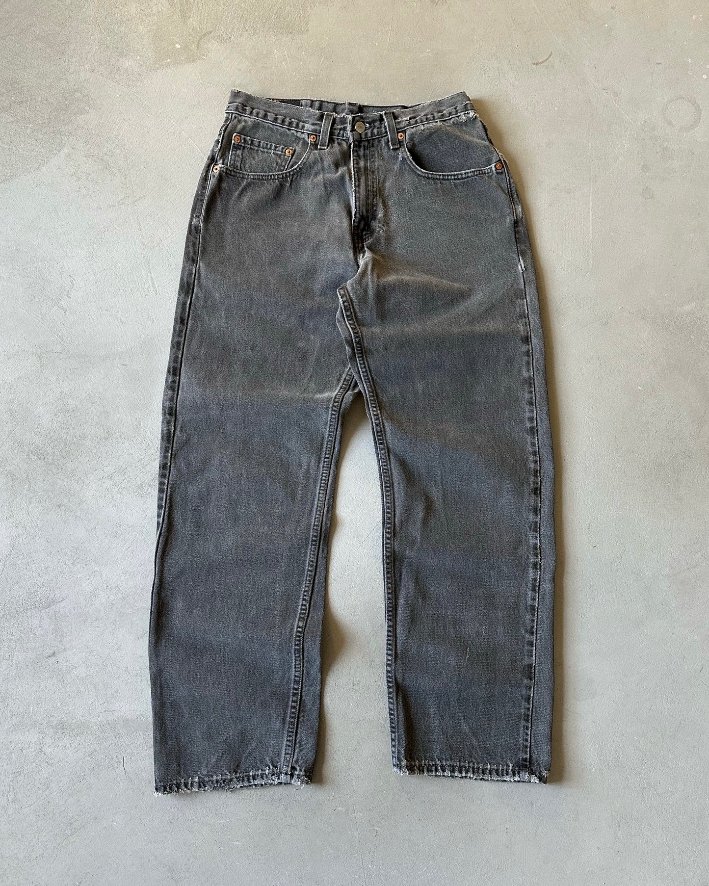 1990s - Distressed Charcoal 569 Levi's Jeans - 31x30