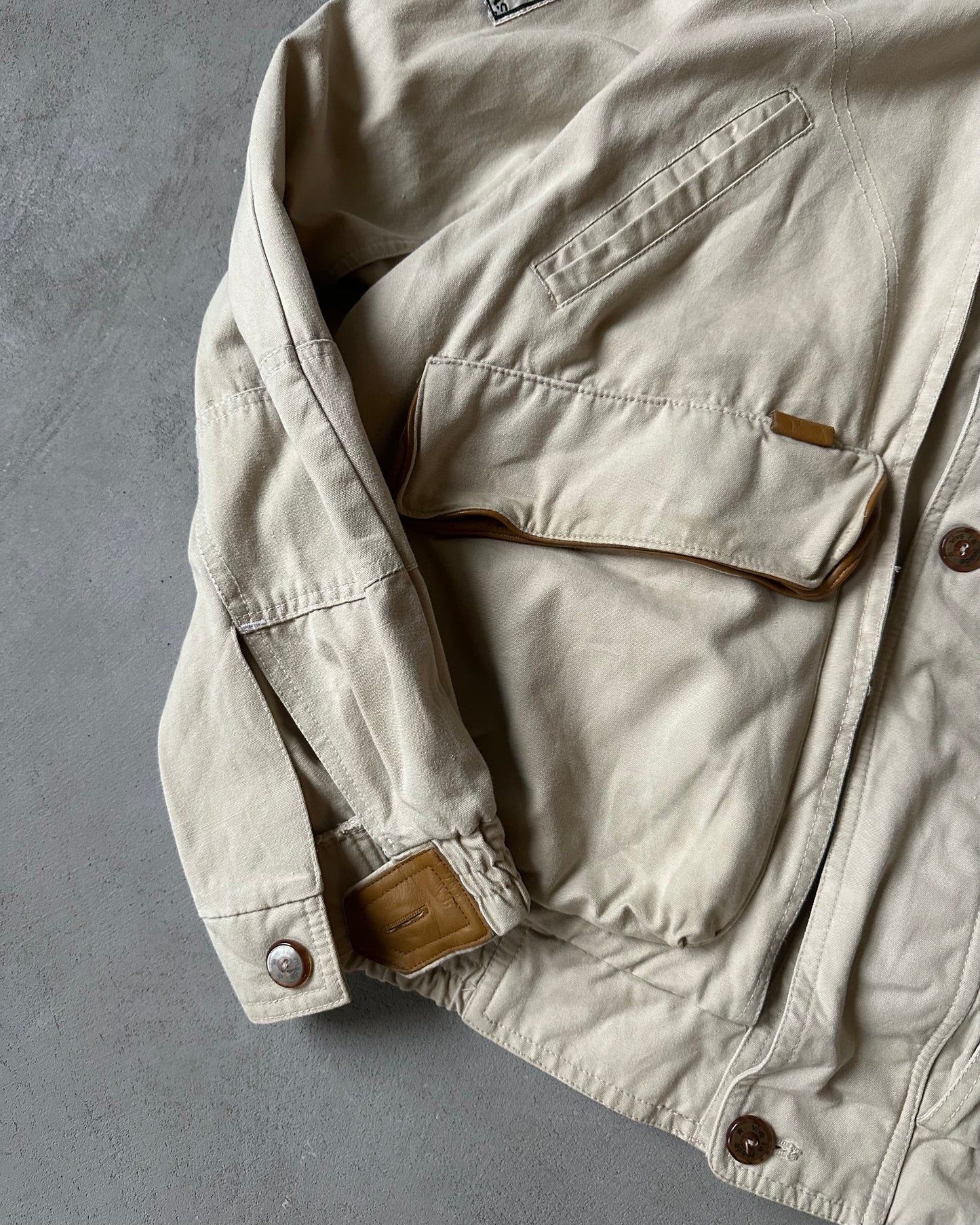 1980s - Beige Euro Utility Jacket - L