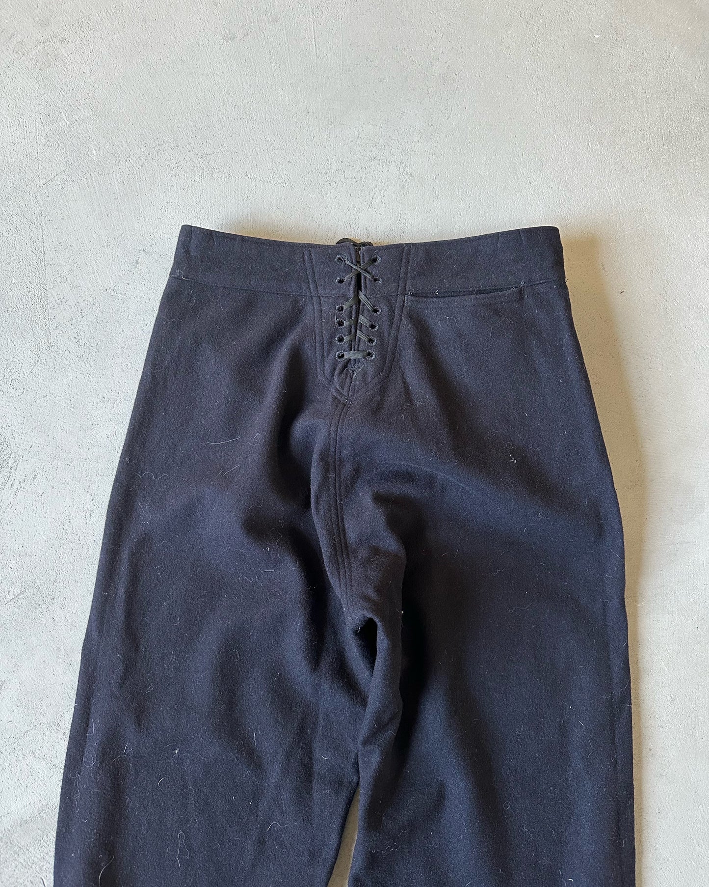 1970s - Navy Wool Sailor Pants - 27x27