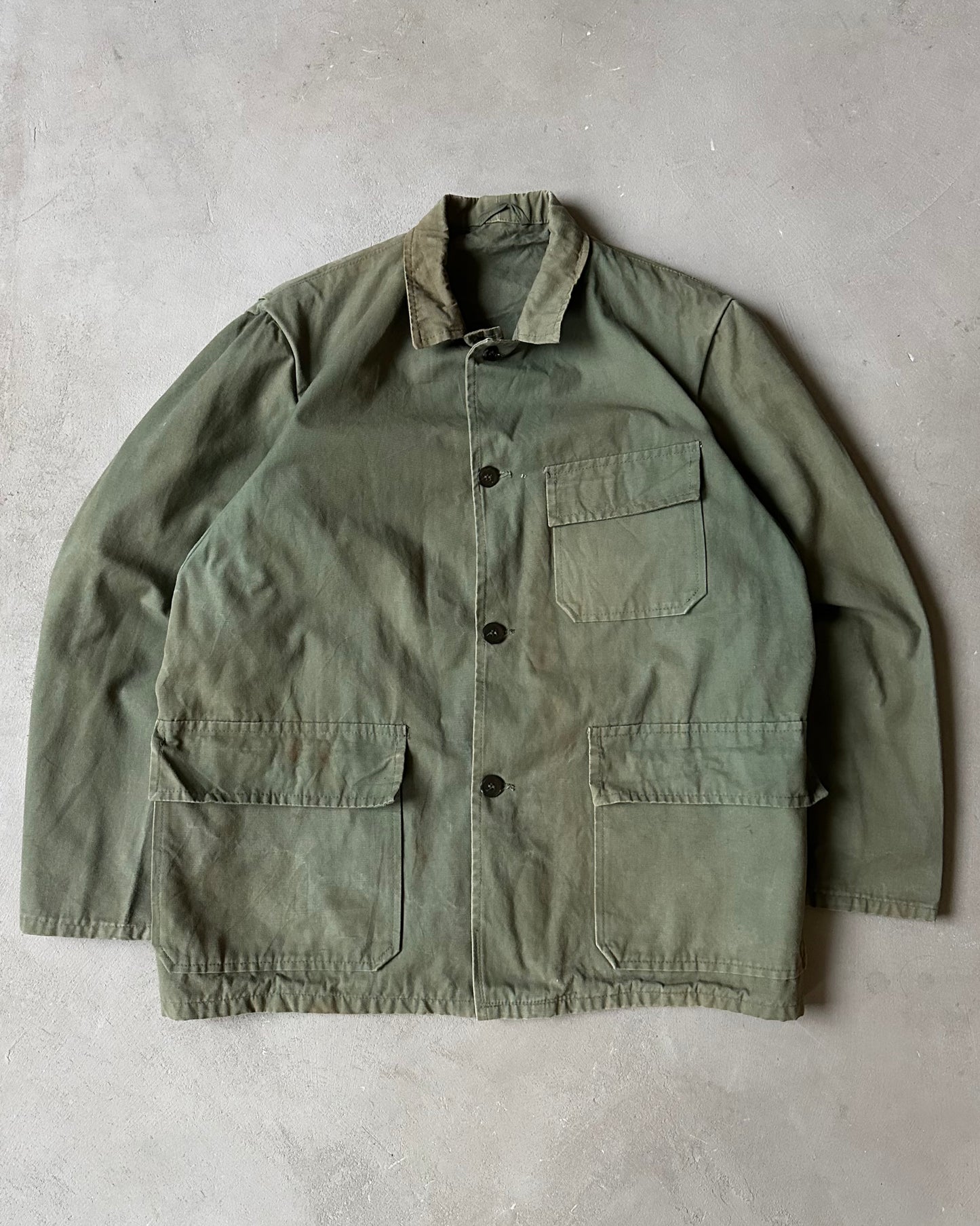 1970s - Green French Chore Overshirt - S