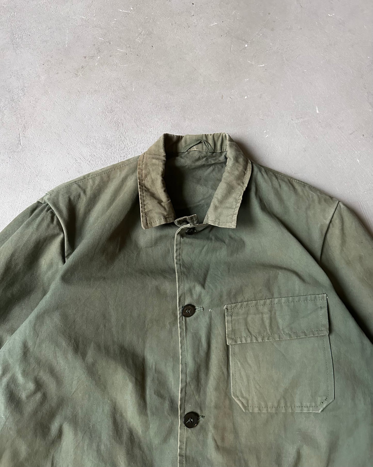 1970s - Green French Chore Overshirt - S