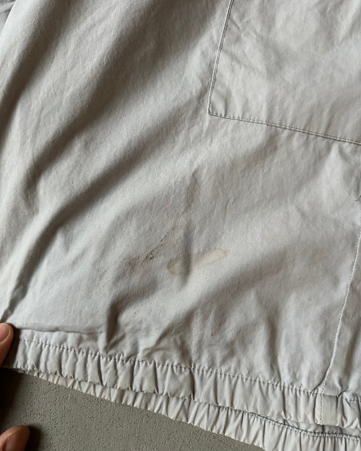 1980s - Distressed Grey J.Crew 1/4 Zip Overshirt - S