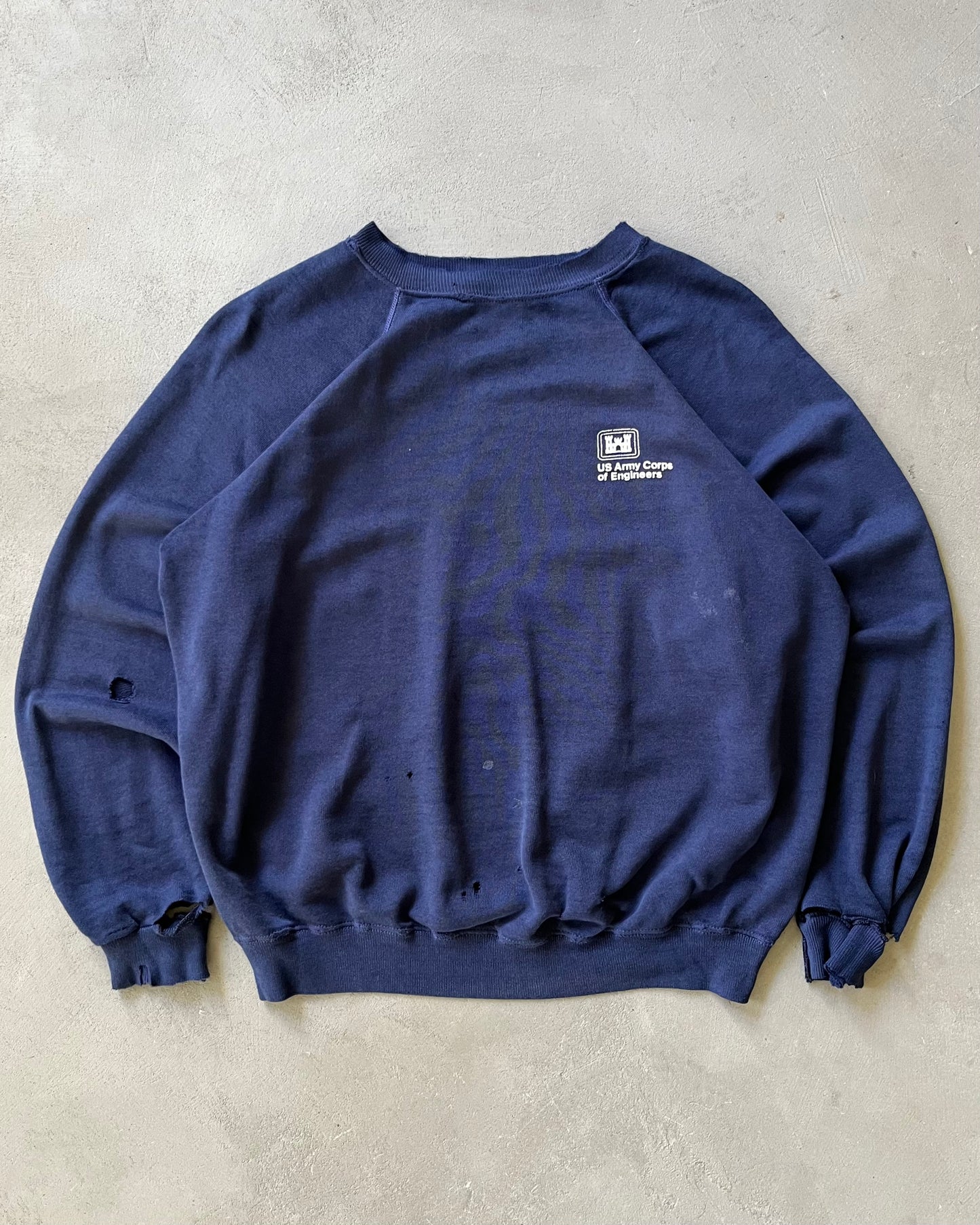 Années 80 - Pull col rond US Army Engineers vieilli - M
