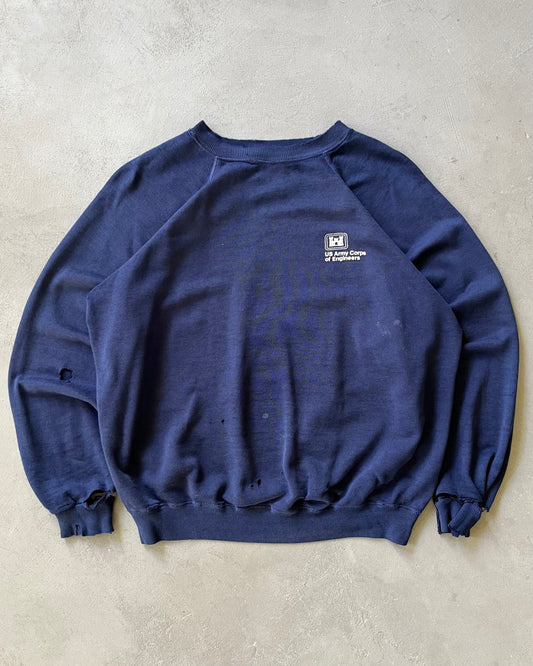 Années 80 - Pull col rond US Army Engineers vieilli - M